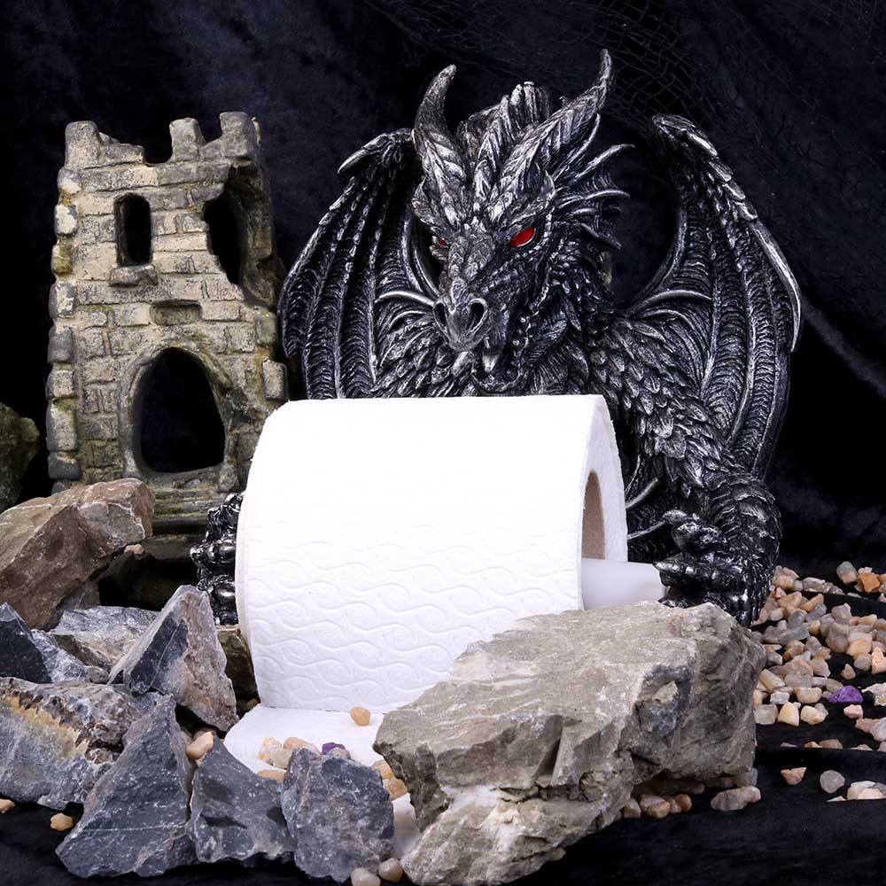 Obsidian Menacing Gothic Dragon Toilet Roll Holder - Shop Toilet Roll Holders At Gift Moments - 1