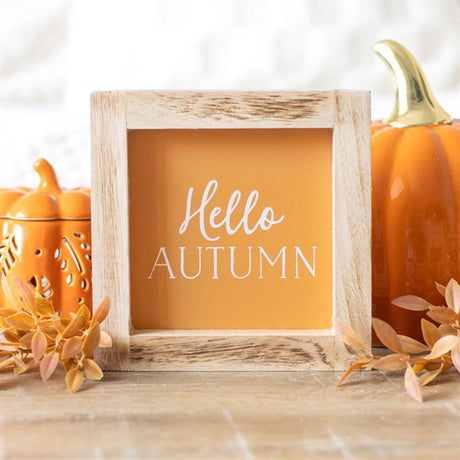 Hello Autumn Orange Wooden Frame Sign: 1 - Signs & Plaques By Gift Moments
