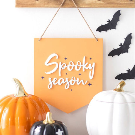 Spooky Season Orange Hanging Sign: 1 - Signs & Plaques By Gift Moments
