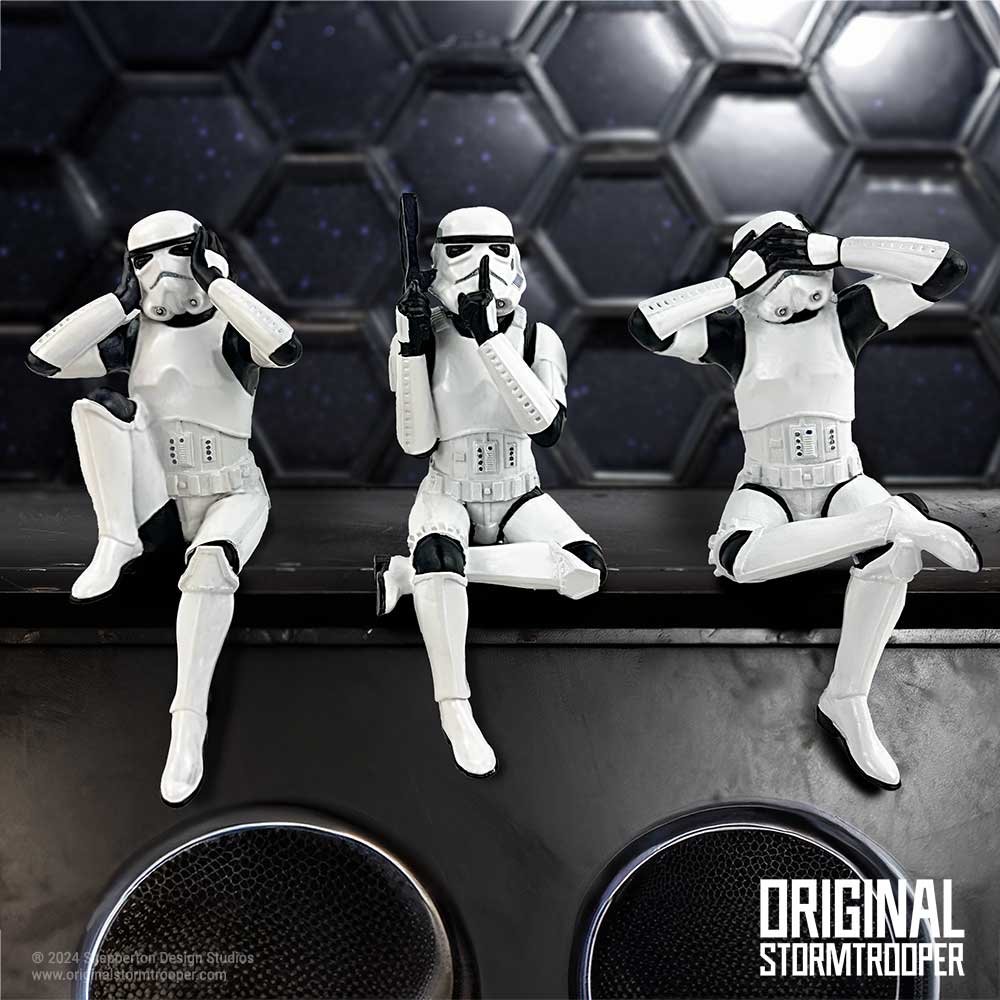 Original Stormtrooper Three Wise Sitting Figurines - Shop Figures & Collectables At Gift Moments - 1