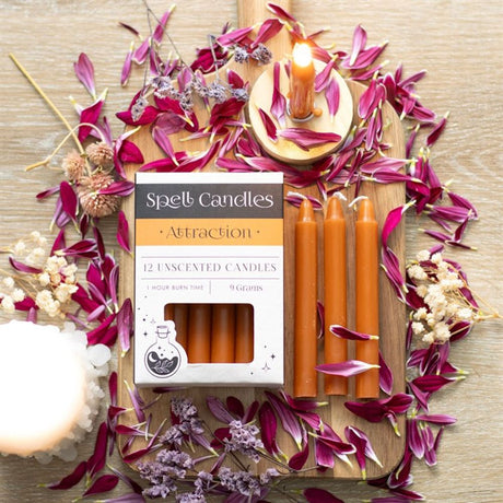 Pack of 12 Attraction Spell Candles: 5 - Candles By Gift Moments
