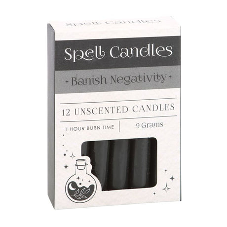 Pack of 12 Banish Negativity Spell Candles: 1 - Candles By Gift Moments