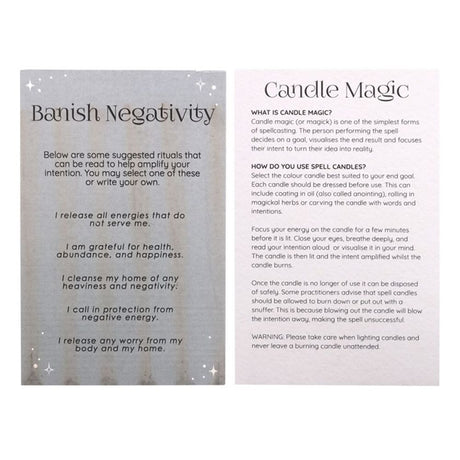 Pack of 12 Banish Negativity Spell Candles: 4 - Candles By Gift Moments