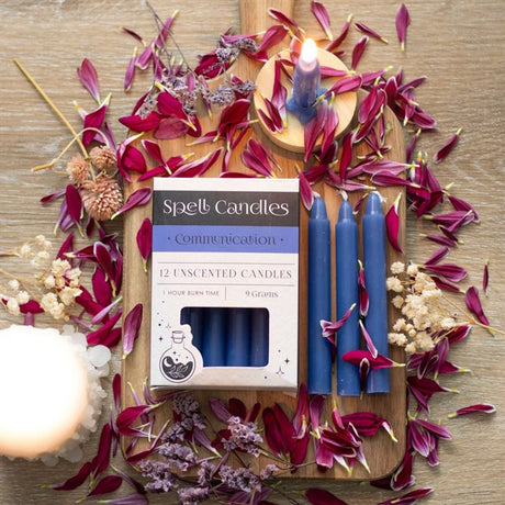 Pack of 12 Communication Spell Candles: 1 - Candles By Gift Moments