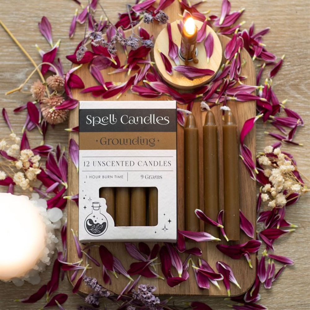 Pack of 12 Grounding Spell Candles: 5 - Candles By Gift Moments