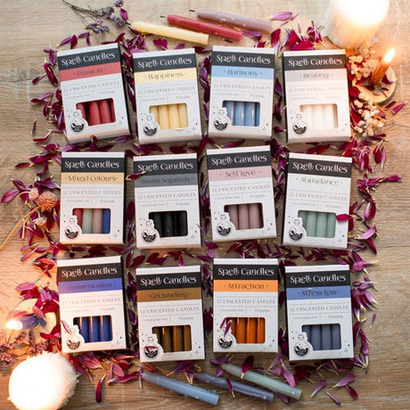Pack of 12 Harmony Spell Candles: 6 - Candles By Gift Moments