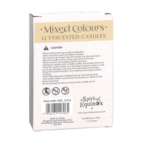 Pack of 12 Mixed Colour Spell Candles: 2 - Candles By Gift Moments