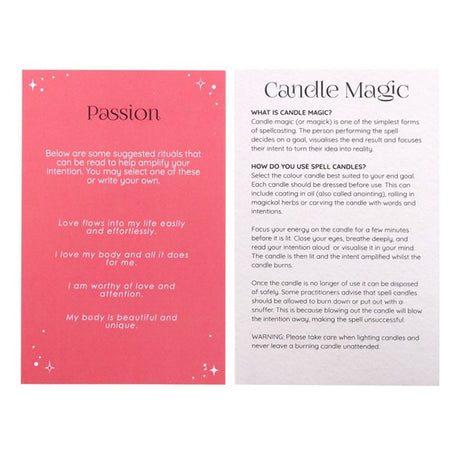 Pack of 12 Passion Spell Candles: 4 - Candles By Gift Moments