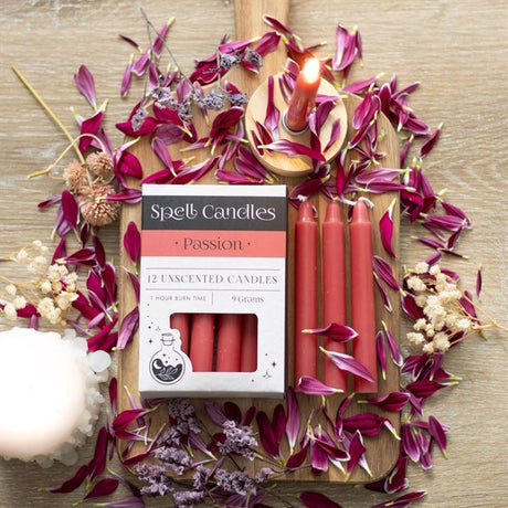 Pack of 12 Passion Spell Candles: 5 - Candles By Gift Moments