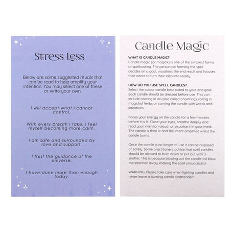 Pack of 12 Stress Less Spell Candles: 4 - Candles By Gift Moments