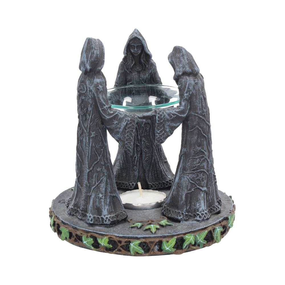 Pagan Magik Circle Triple Moon Oil Burner. (16cm): 4 - Oil Burner By NN Designs