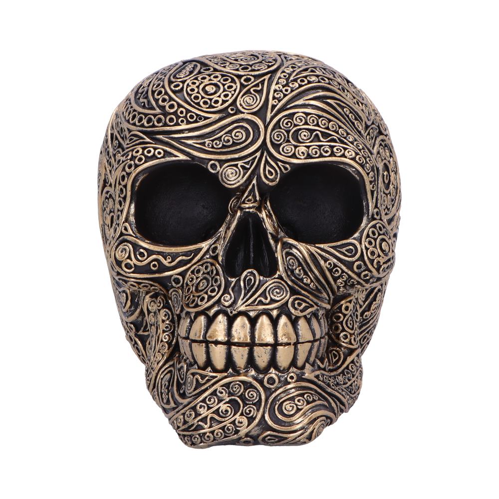 Paisley Black and Gold Skull Head 15cm: 3 - Figures & Collectables By Gift Moments