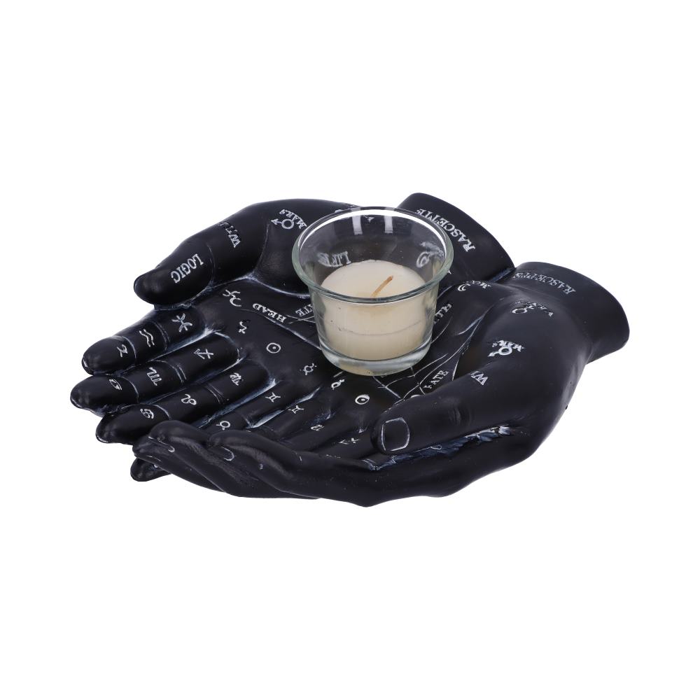 Palmist’s Guide Black Chiromancy Hands Candle Holder: 5 - Candles & Holders By Gift Moments