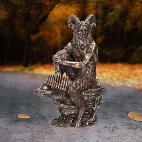 Pan Fawn With Pan Flutes Finished in Bronze 30.5cm: 1 - Figurines Large (30-50cm) By Gift Moments