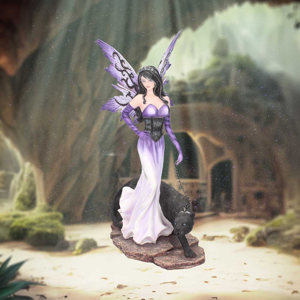 Panthea Purple Fairy and Panther Companion Figurine: 1 - Figurines Medium (15-29cm) By Gift Moments