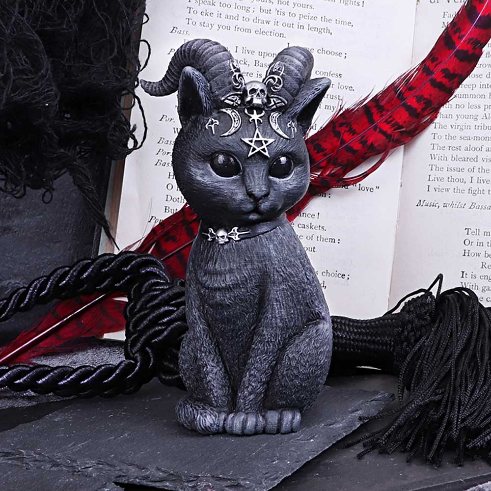 Pawzuph Horned Occult Cat Figurine: 1 - Figures & Collectables By NN Designs