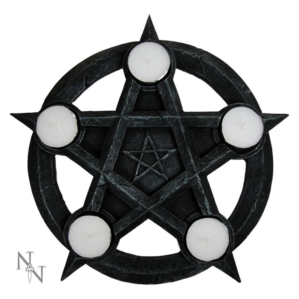 Pentagram Gothic Wiccan Tealight Holder - Shop Candles & Holders At Gift Moments - 2