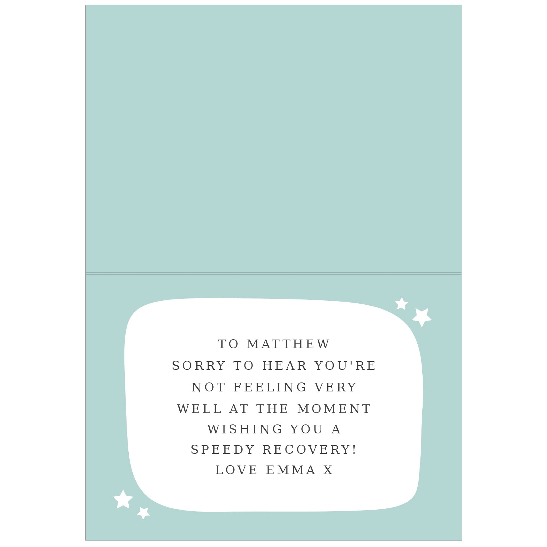 Personalise With Your Own Message Card: 4 - Greeting Cards By Gift Moments