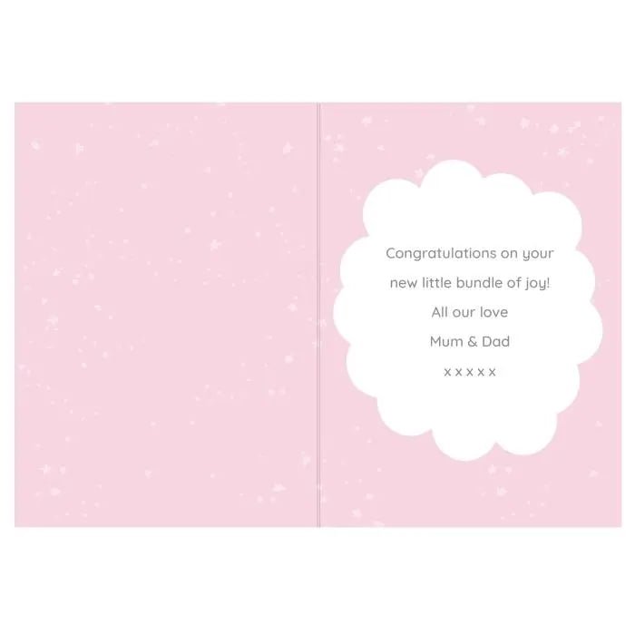 Personalised ’10 Little Fingers’ Pink Baby Card: 3 - Greeting Cards By Gift Moments