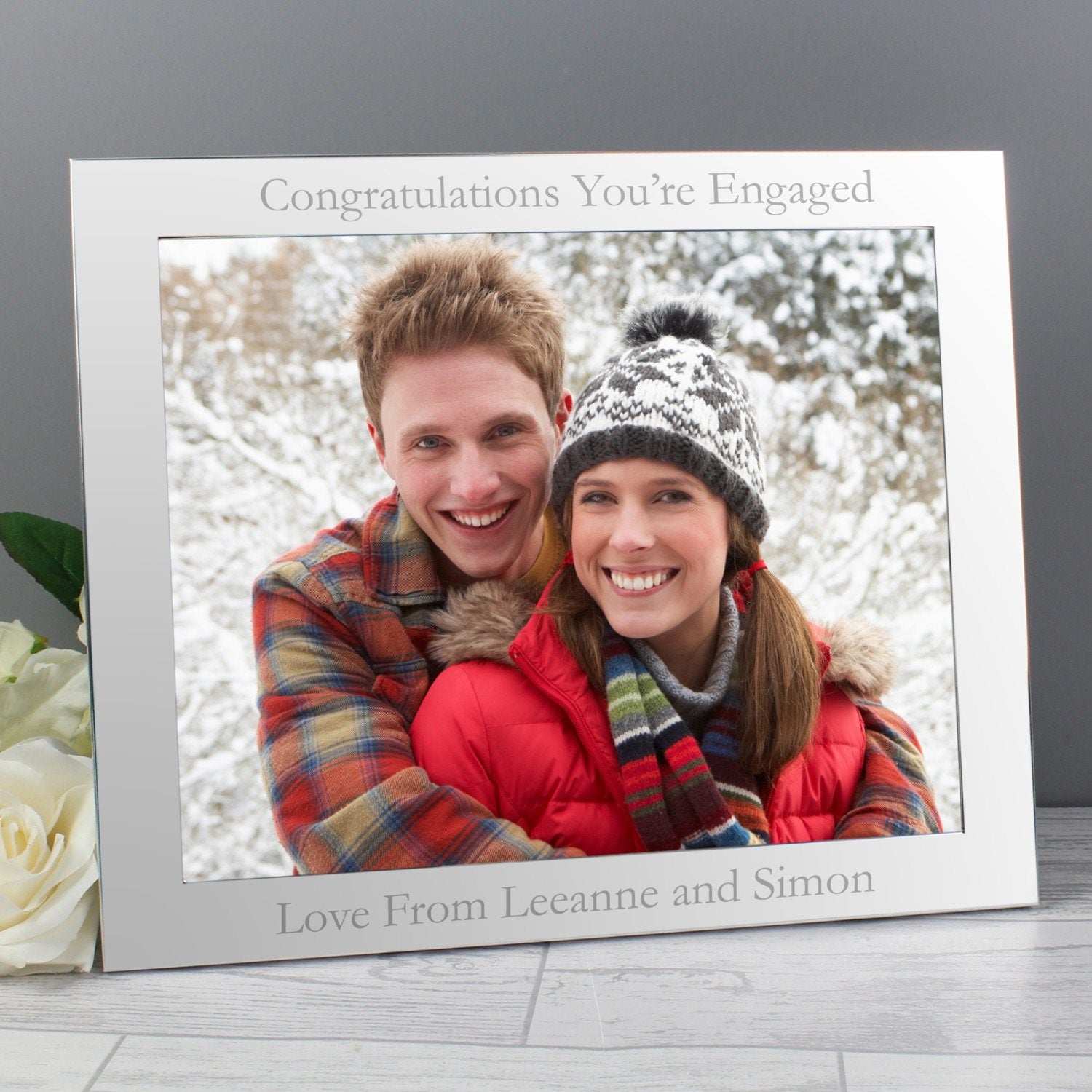 Personalised 10x8 Landscape Silver Photo Frame: 3 - Photo Frames By Gift Moments