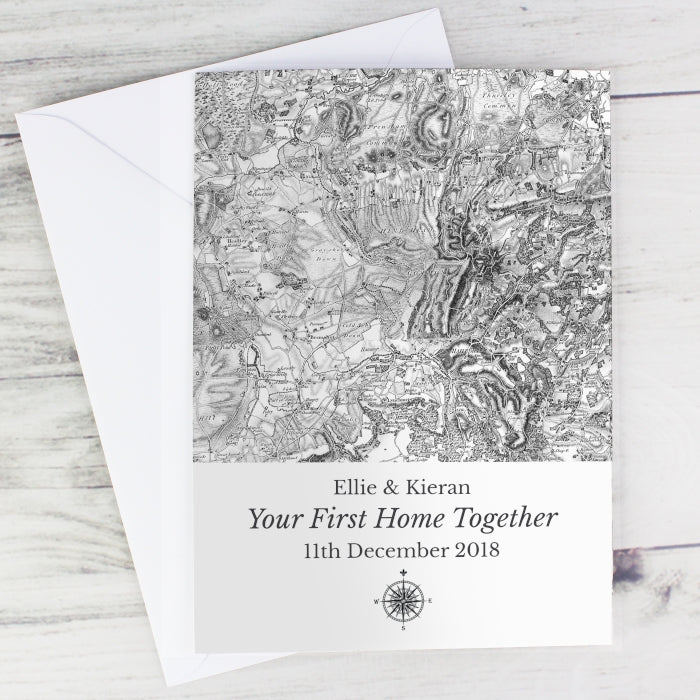 Personalised 1805 - 1874 Old Series Map Compass Card: 1 - Greeting Cards By Gift Moments