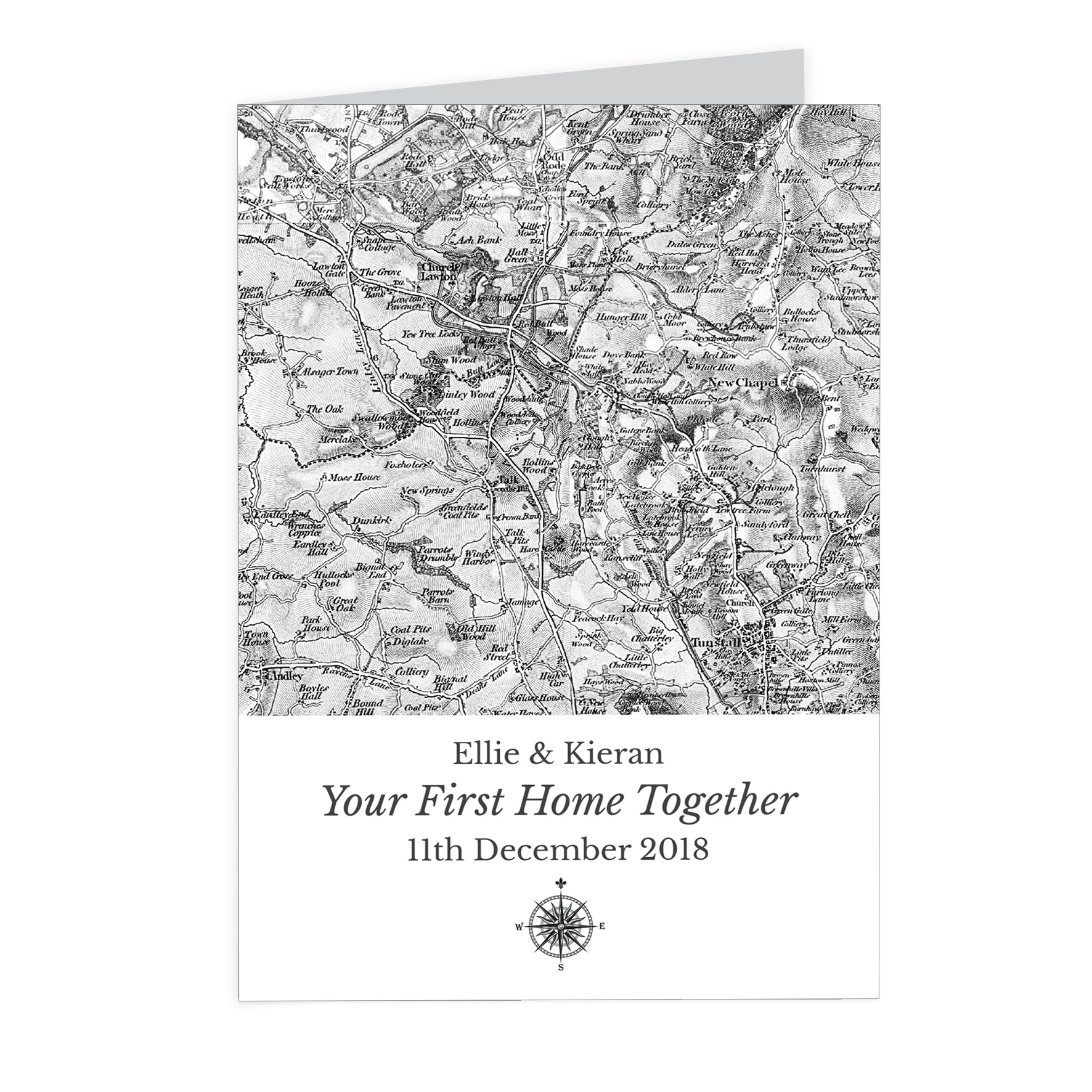 Personalised 1805 - 1874 Old Series Map Compass Card: 3 - Greeting Cards By Gift Moments