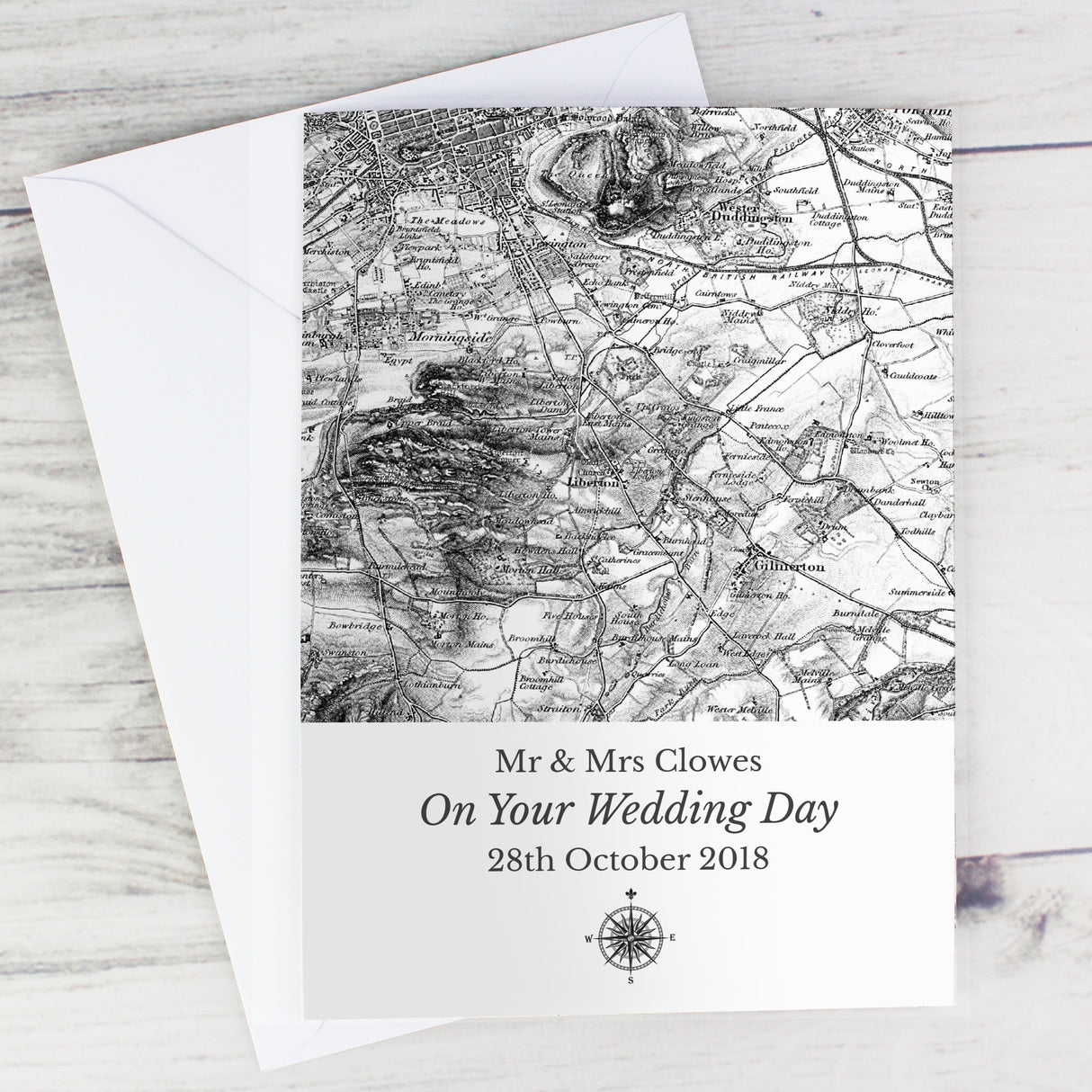 Personalised 1805 - 1874 Old Series Map Compass Card: 4 - Greeting Cards By Gift Moments