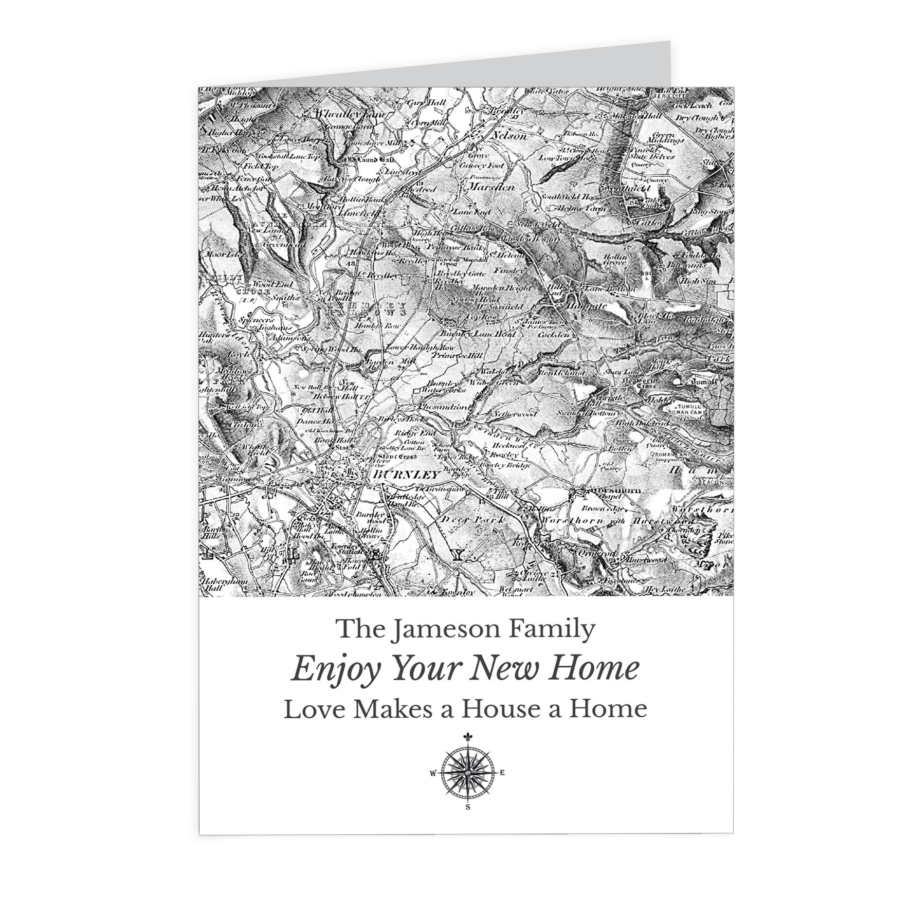 Personalised 1805 - 1874 Old Series Map Compass Card: 6 - Greeting Cards By Gift Moments