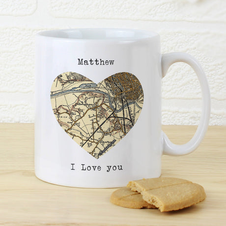 Personalised 1896 - 1904 Revised New Map Heart Mug: 6 - Mugs By Gift Moments