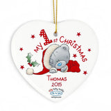 Personalised Me to You My 1st Christmas Ceramic Heart Decoration: 3 - Christmas Decorations