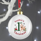 Personalised 1st Christmas Festive Fawn Bauble: 3 - Christmas Baubles By Gift Moments