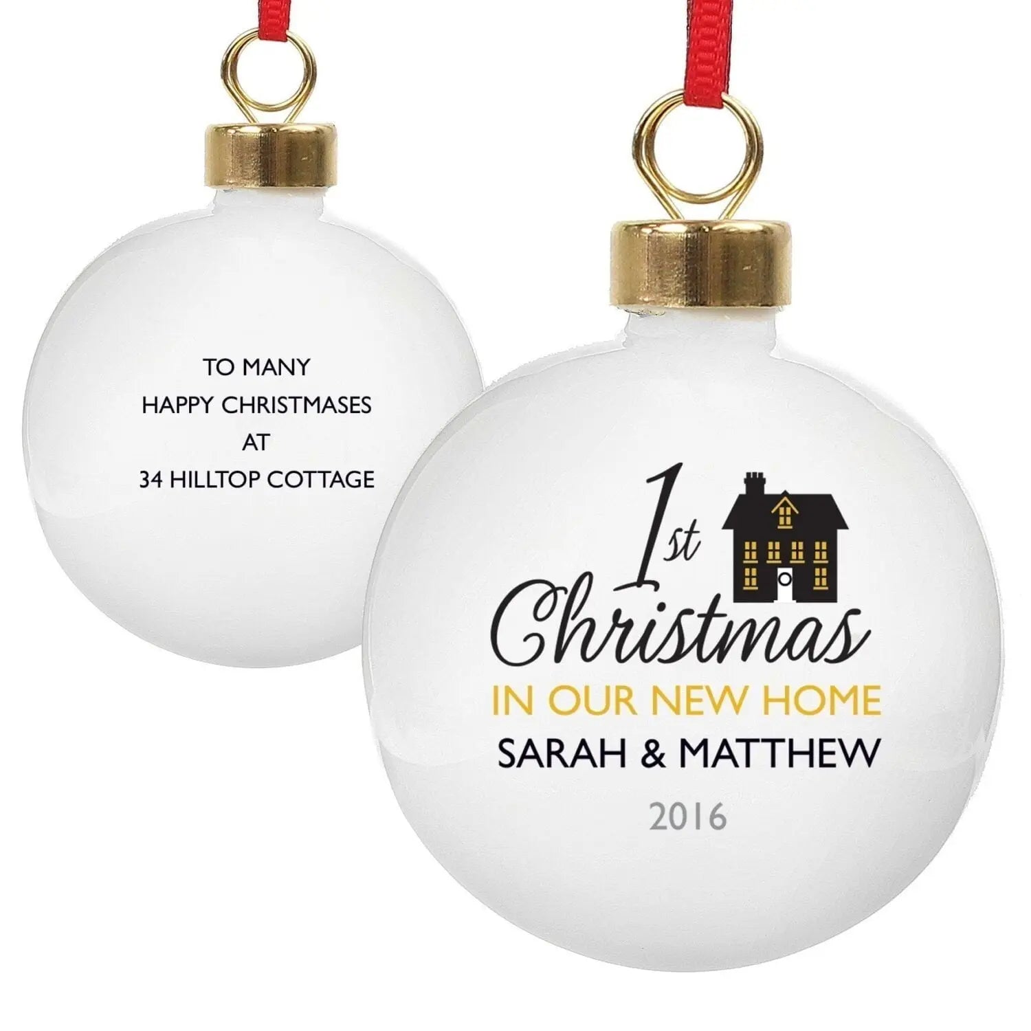 Personalised 1st Christmas in Our New Home Bauble: 3 - Christmas Baubles By Gift Moments