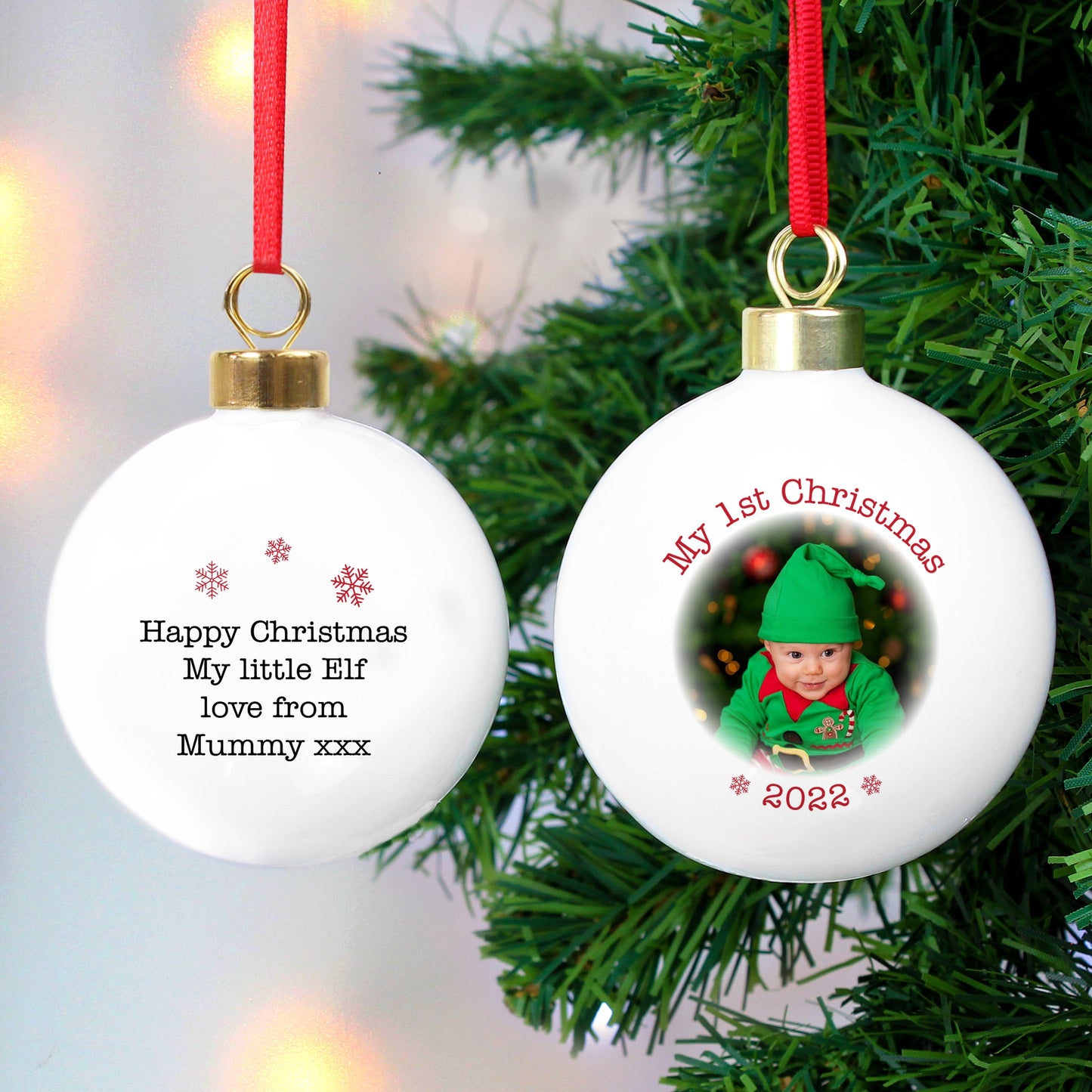 Personalised 1st Christmas Photo Upload Bauble: 3 - Christmas Baubles By Gift Moments