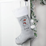 Personalised My 1st Christmas Teddy Silver Grey Stocking: 2 - Christmas Stockings By Gift Moments