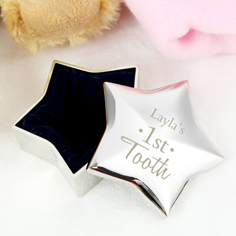 Personalised 1st Tooth Star Trinket Box: 1 - Trinket Boxes By Gift Moments