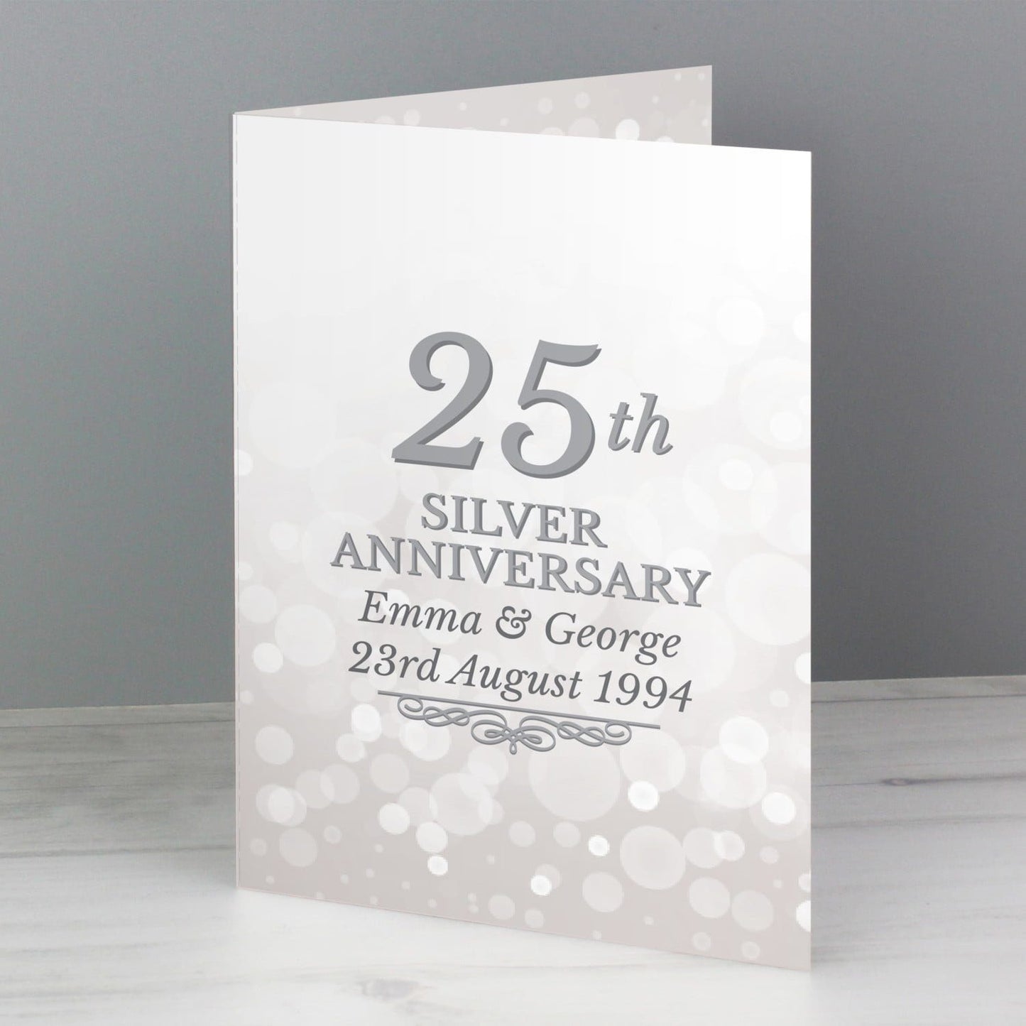 Personalised 25th Silver Anniversary Card: 1 - Greeting Cards By Gift Moments