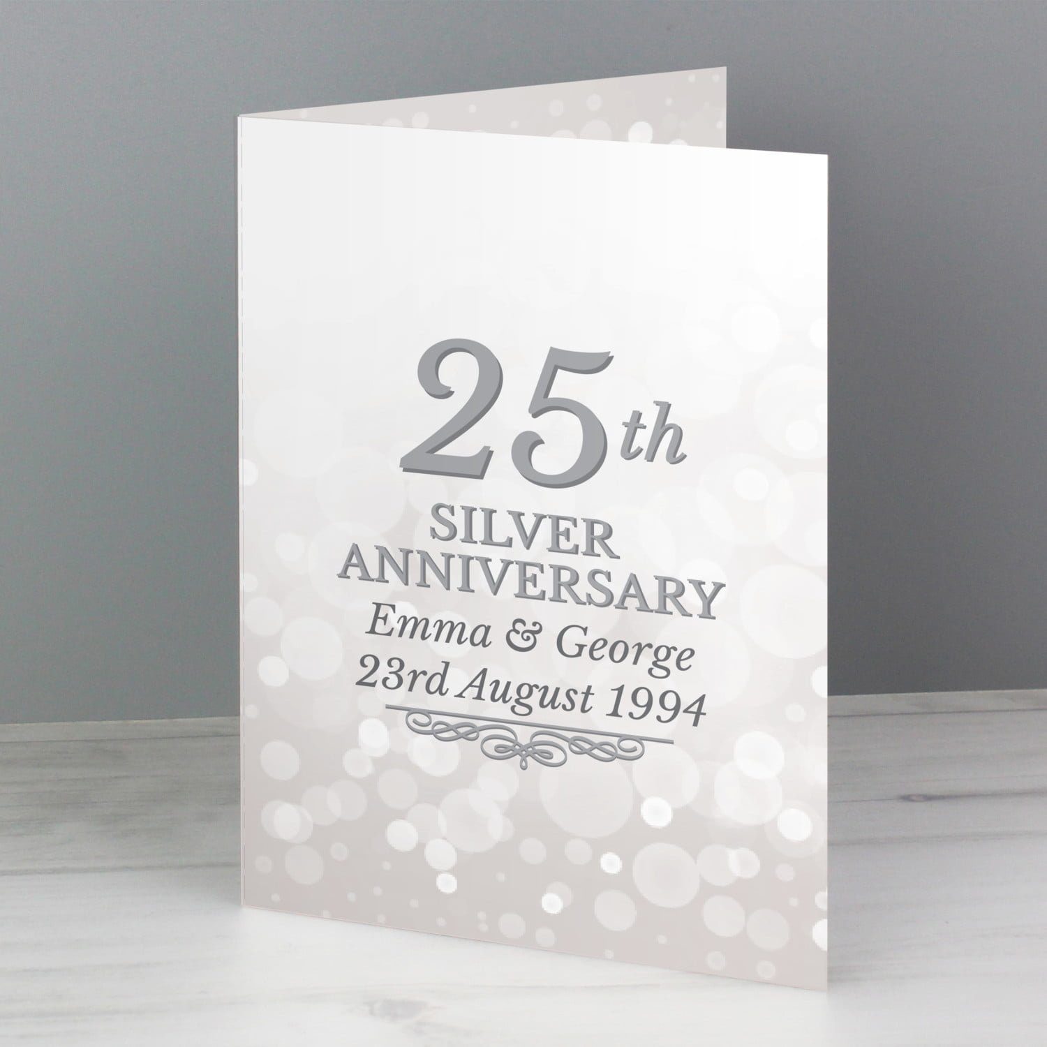Personalised 25th Silver Anniversary Card: 1 - Greeting Cards By Gift Moments