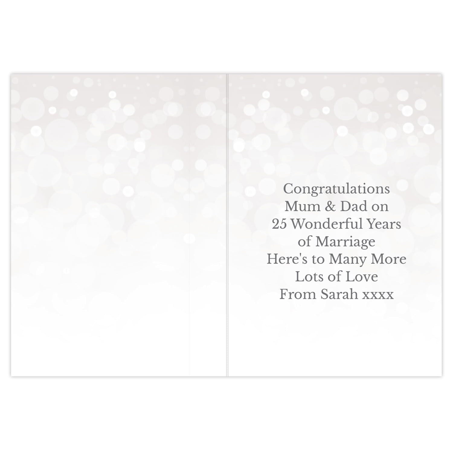 Personalised 25th Silver Anniversary Card: 3 - Greeting Cards By Gift Moments