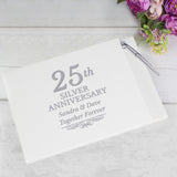 Personalised 25th Silver Anniversary Hardback Guest Book & Pen: 2 - Guest Books By Gift Moments