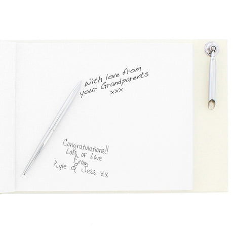 Personalised 25th Silver Anniversary Hardback Guest Book & Pen: 5 - Guest Books By Gift Moments
