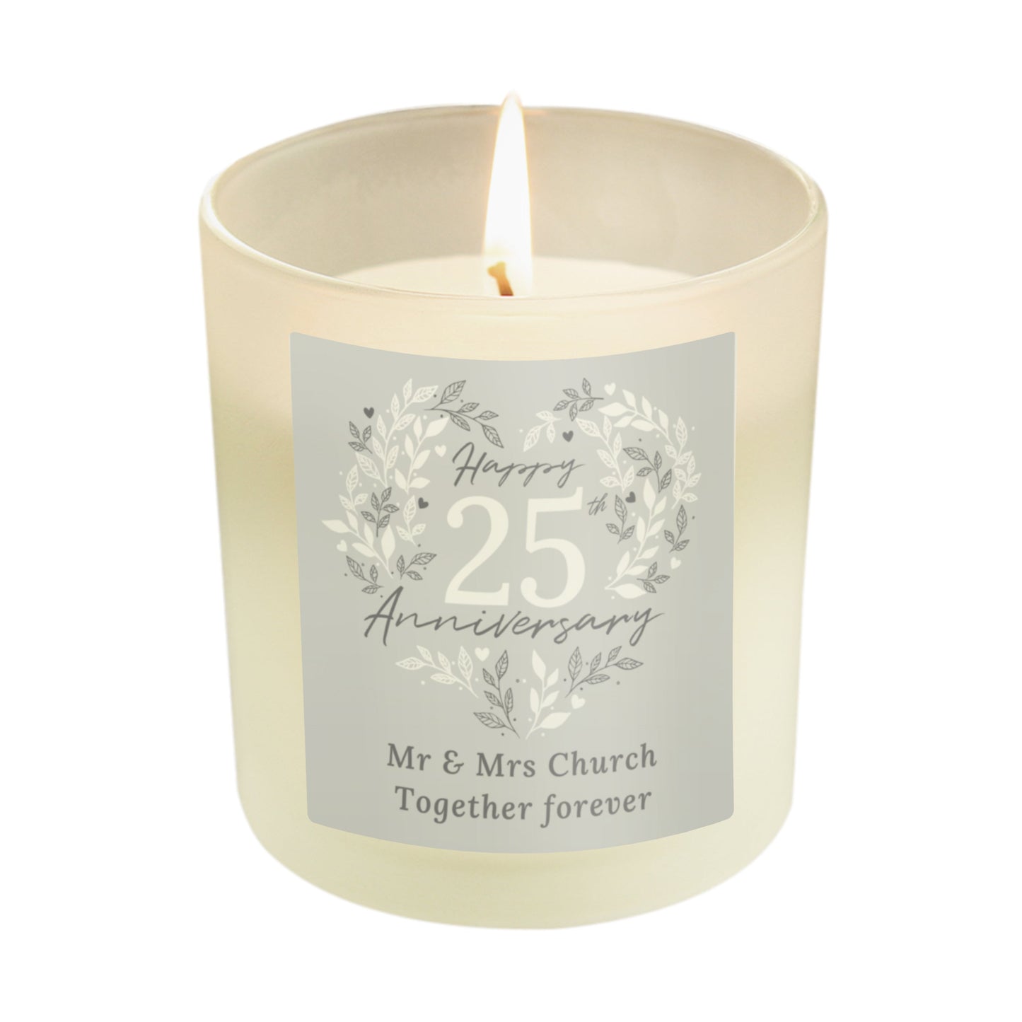 Personalised 25th Silver Wedding Anniversary Candle Jar: 5 - Candles By Gift Moments