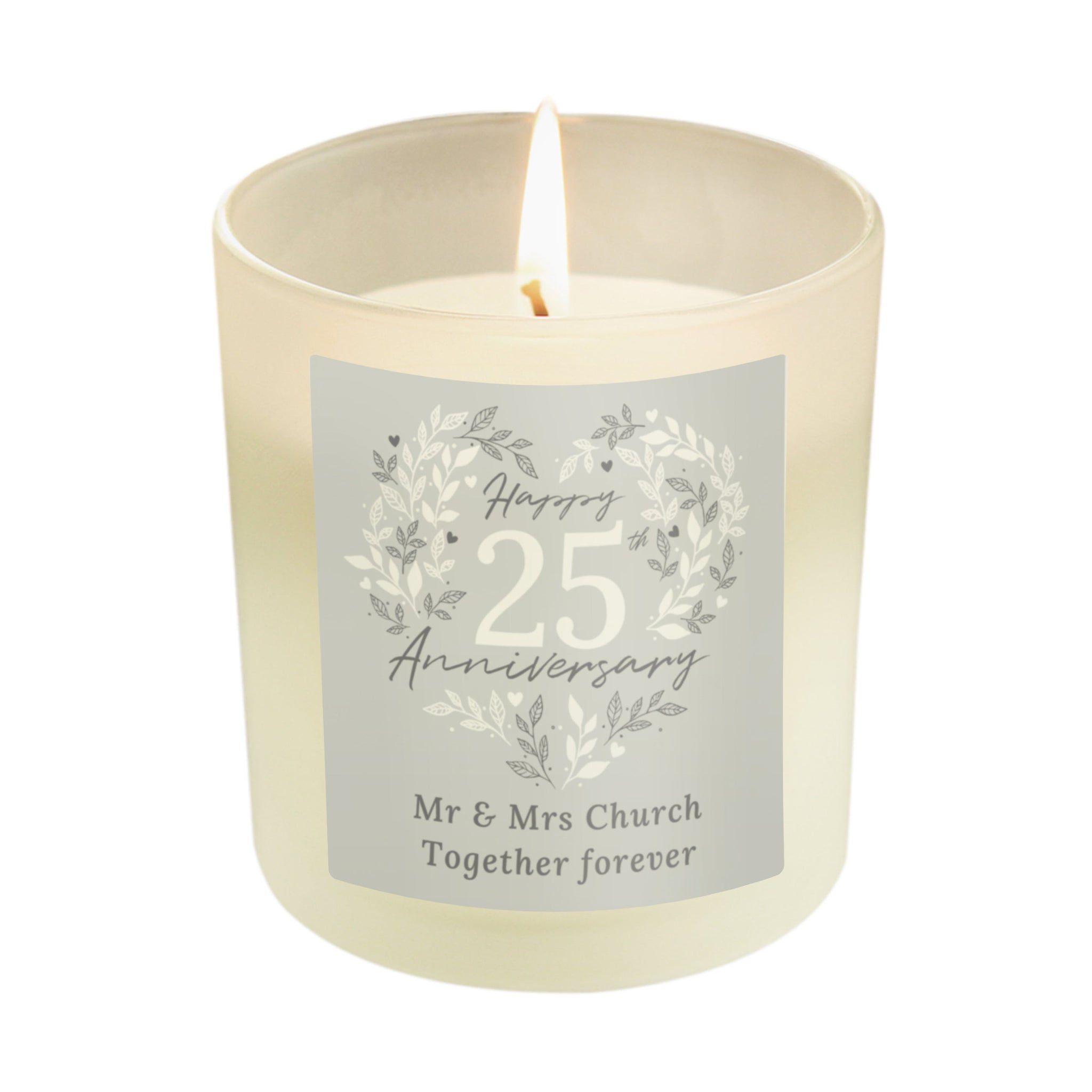 Personalised 25th Silver Wedding Anniversary Candle Jar: 5 - Candles By Gift Moments