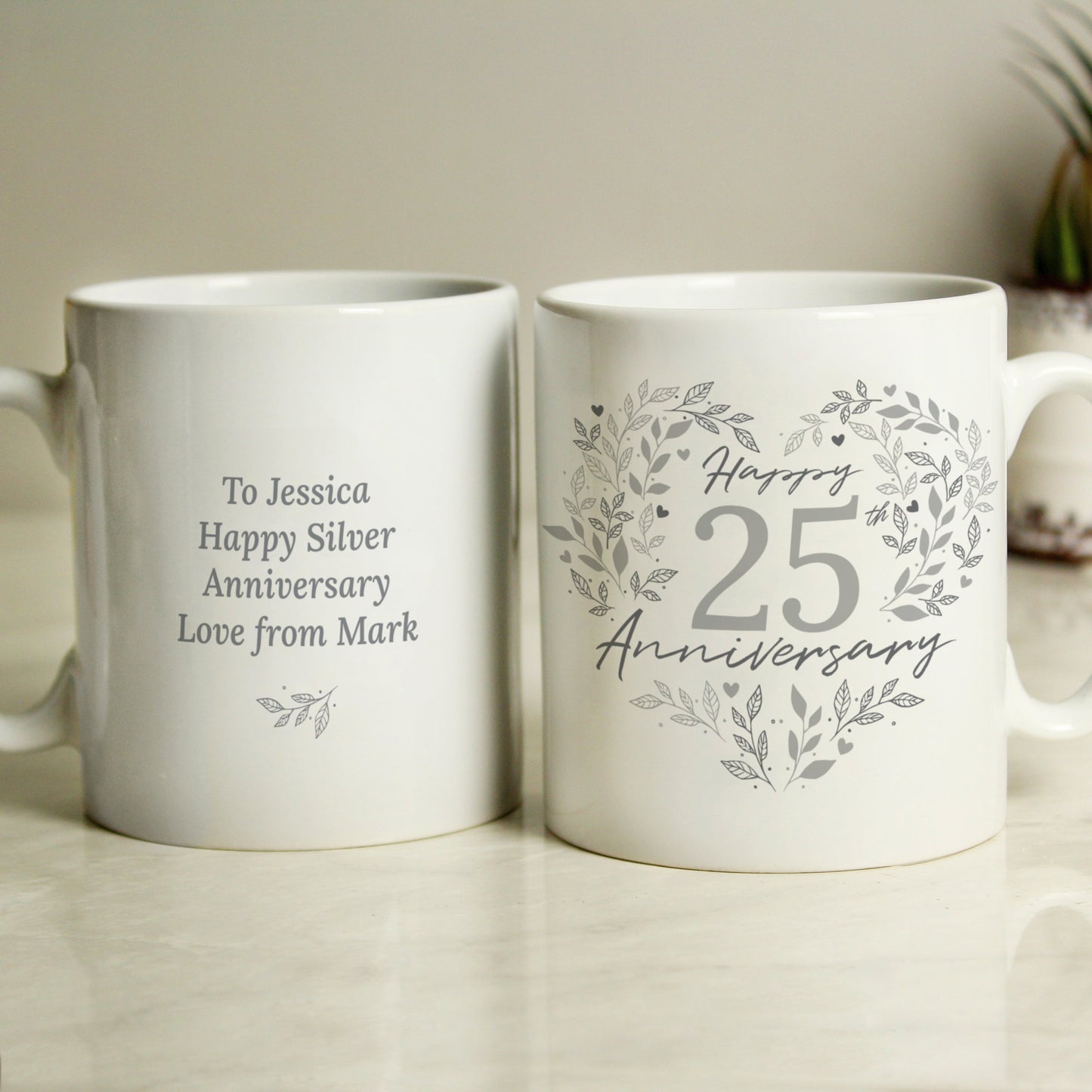 Personalised 25th Silver Wedding Anniversary Mug: 1 - Mugs By Gift Moments