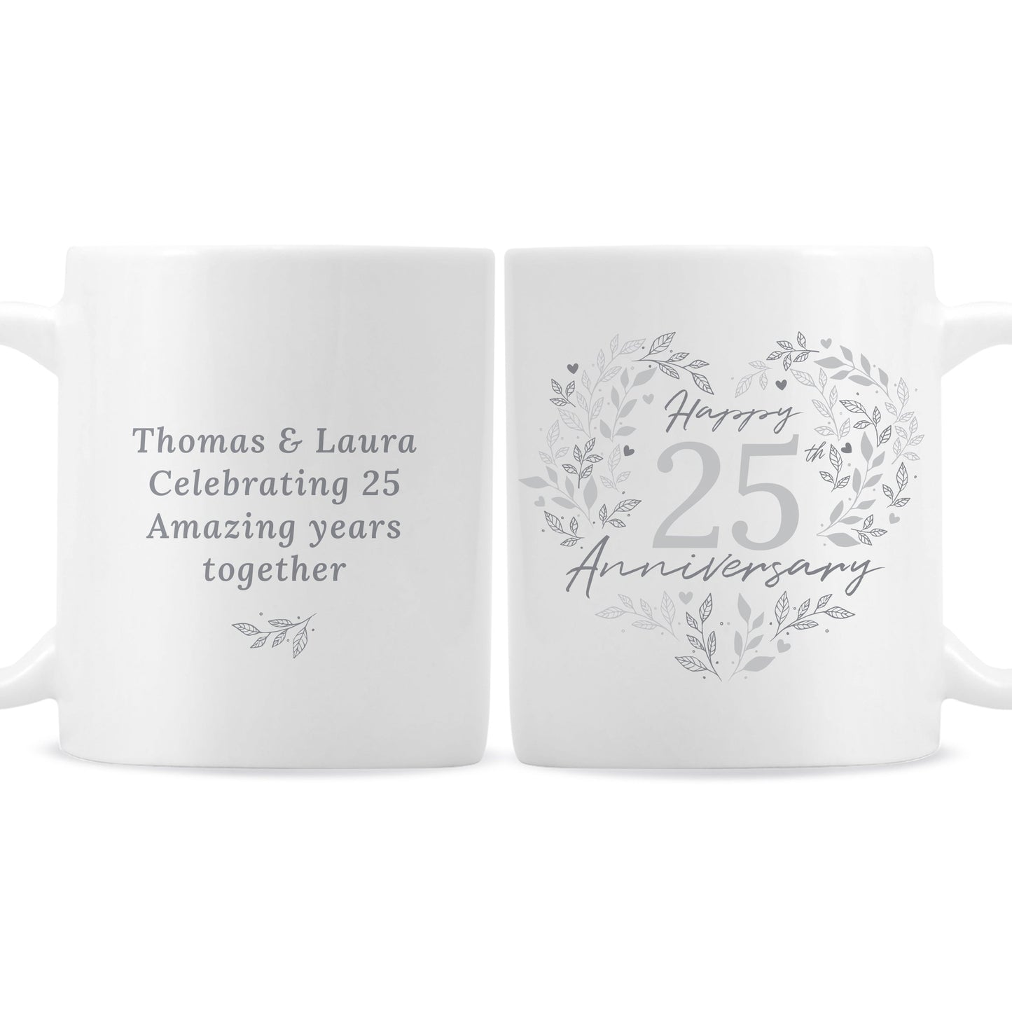 Personalised 25th Silver Wedding Anniversary Mug: 5 - Mugs By Gift Moments