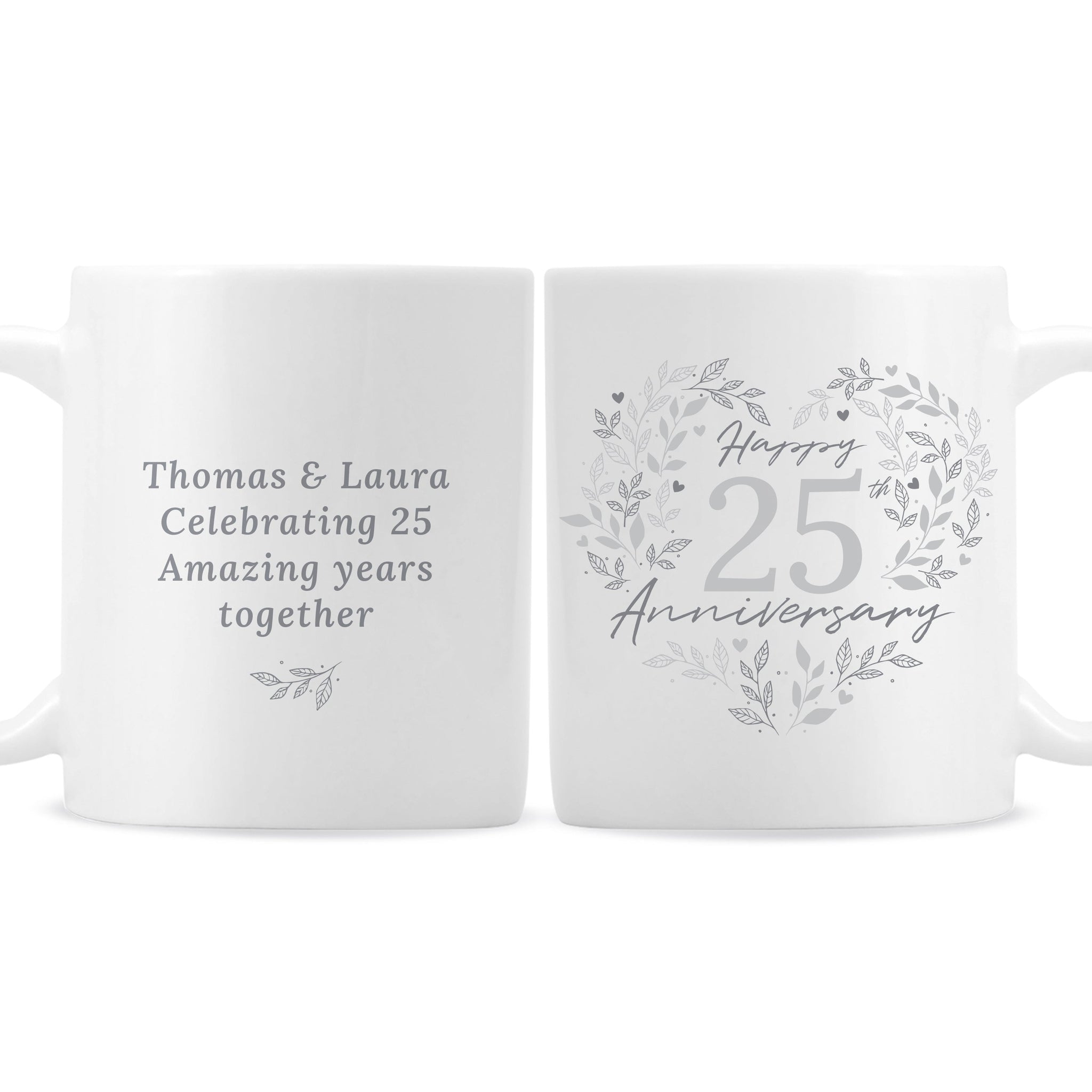 Personalised 25th Silver Wedding Anniversary Mug: 5 - Mugs By Gift Moments
