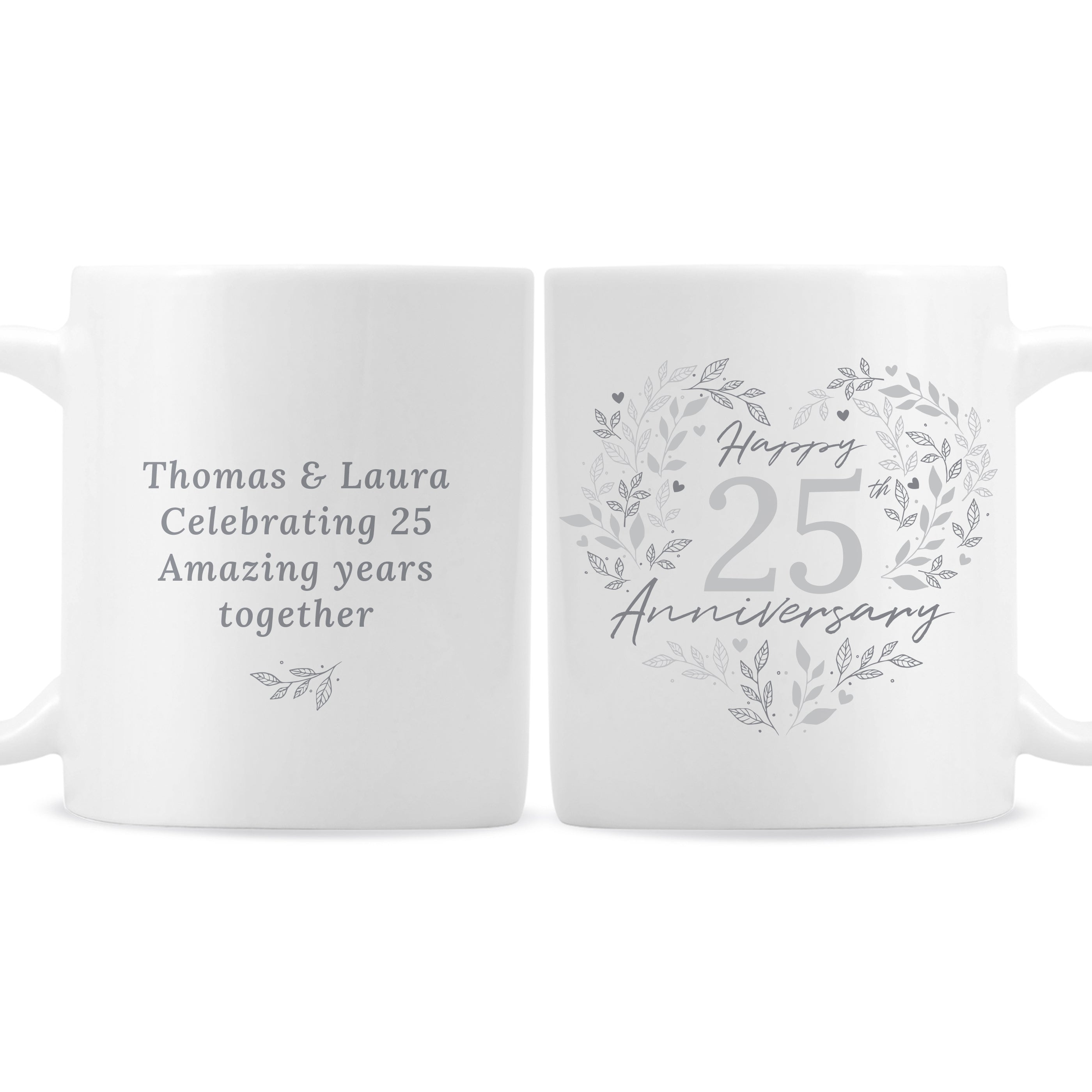 Personalised 25th Silver Wedding Anniversary Mug - Shop Mugs At Gift Moments - 5