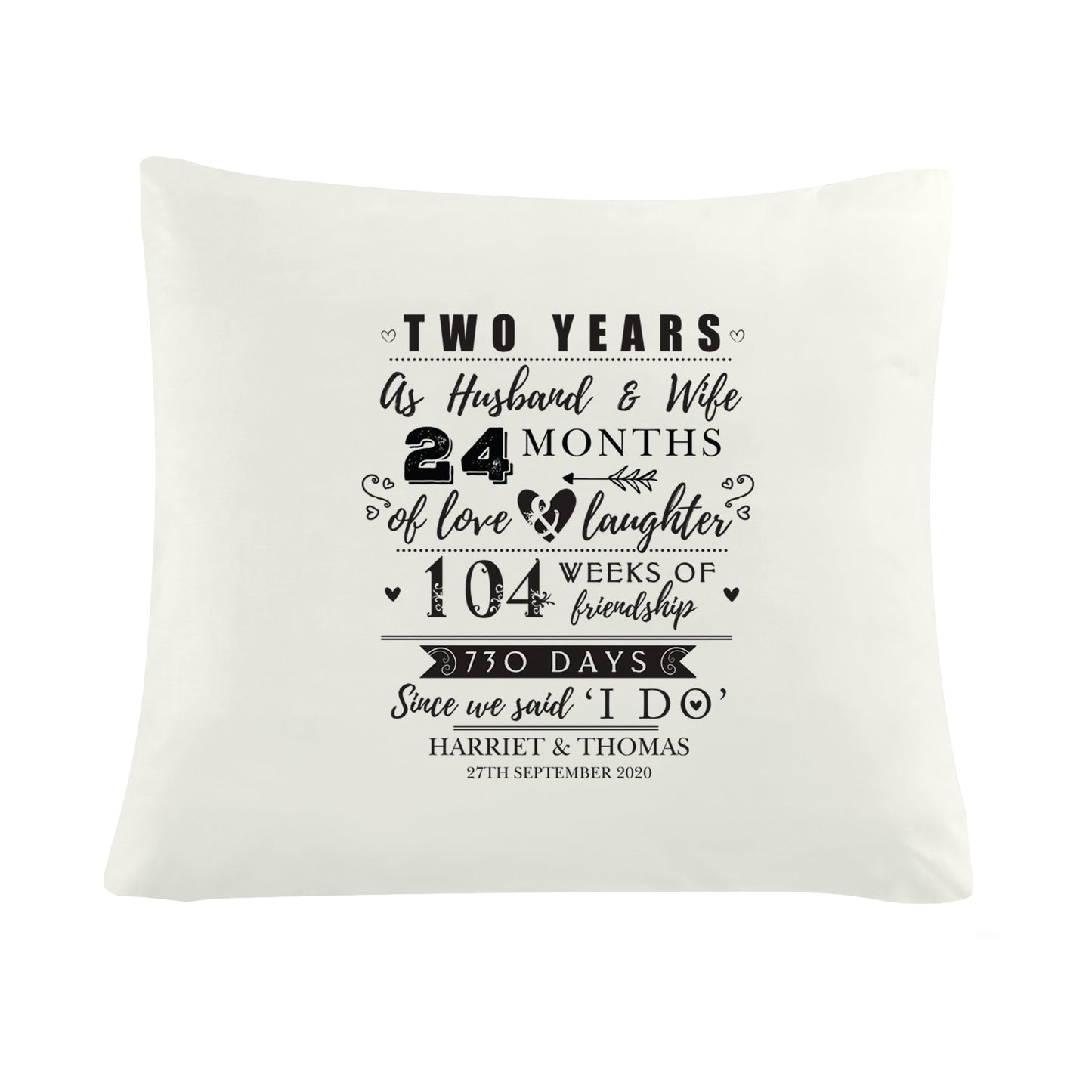 Personalised 2nd Anniversary Cushion: 2 - Cushions By Gift Moments