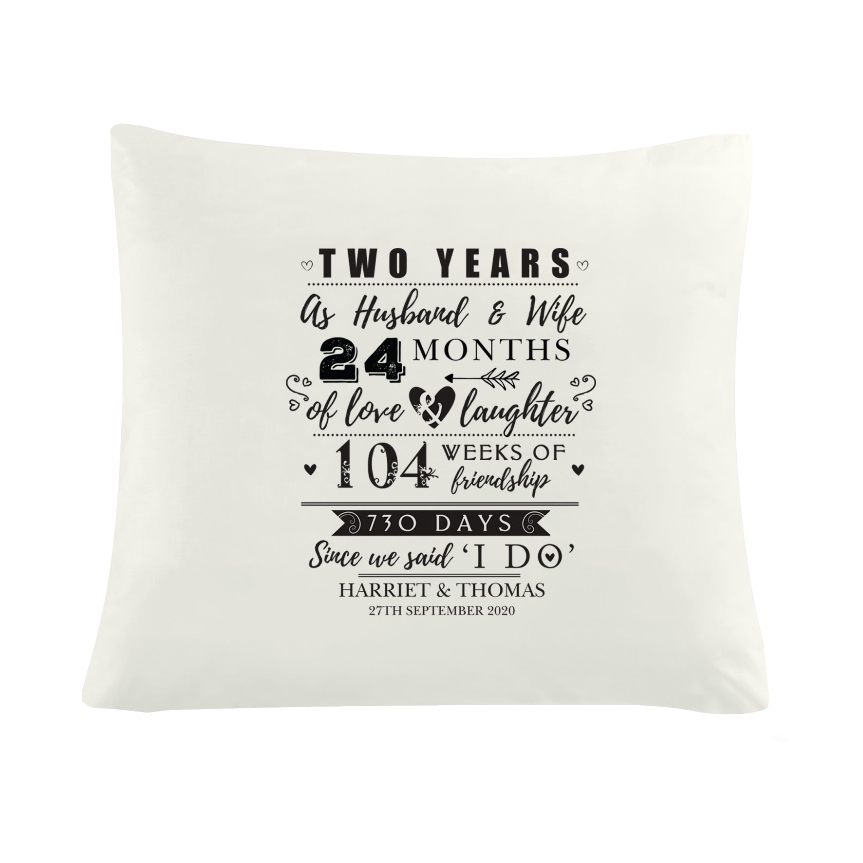 Personalised 2nd Anniversary Cushion: 2 - Cushions By Gift Moments