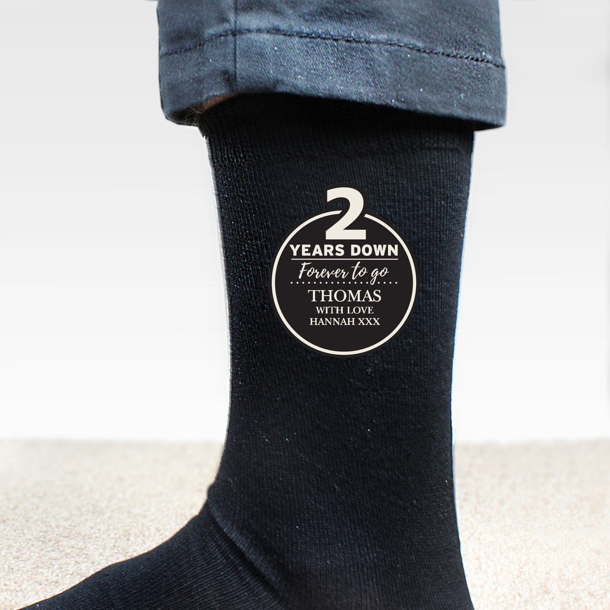 Personalised 2nd Anniversary Mens Socks: 2 - Clothing By Gift Moments