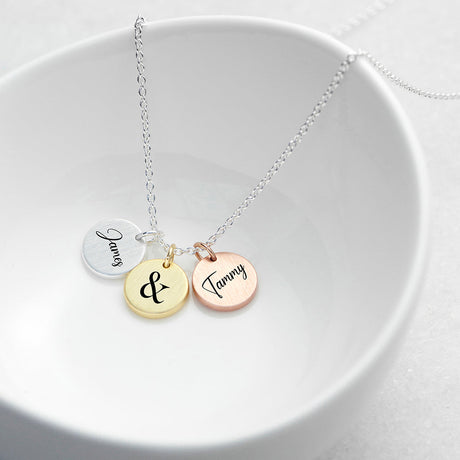 Personalised You & Me 3 Disc Necklace: 1 - Necklaces By Gift Moments